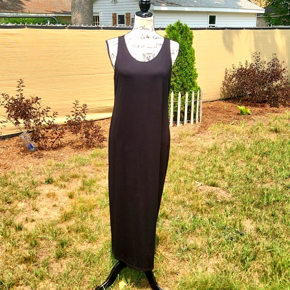 EILEEN FISHER ▪︎ Women's Minimalist Sleeveless Knit Maxi Dress, Size Medium, EUC